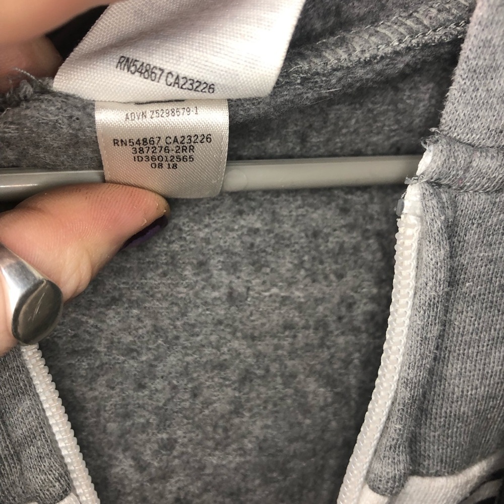 PINK by Victorias Secret pink and grey zip up logo hoodie. Size medium - Picture 6 of 8